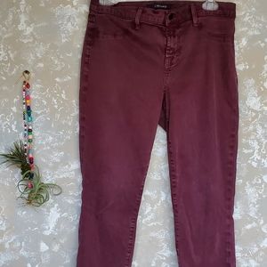 JBrand Super Skinny Jeans 29 Deep Mulberry Mid Rise Stretch Full Length Womens.